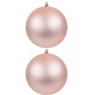 SET DE BOMBAS NAVIDEÑAS 2 PC 15 CM ROSADAS