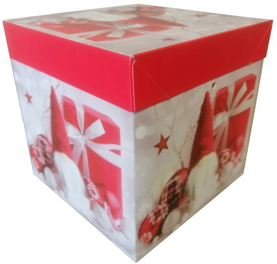 CAJA DE REGALO 15x15x15 CM NAVIDEÑO