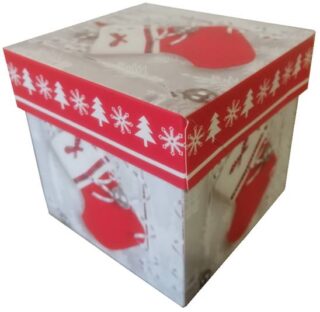 CAJA DE REGALO 10x10x10 CM NAVIDEÑO