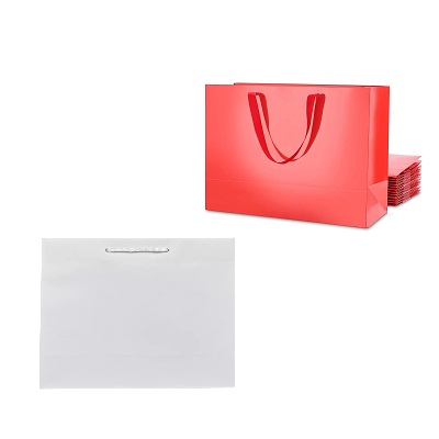 BOLSA DE REGALO BLANCA Y ROJA 13 X 19 CM