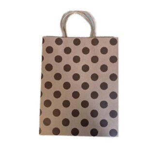 BOLSA DE REGALO CAFE CON PUNTOS 21 X 11 X 27 CM