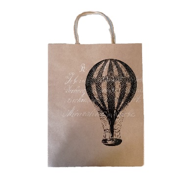 BOLSA DE REGALO CAFE CON DISEÑO 15 X 8 X 21 CM