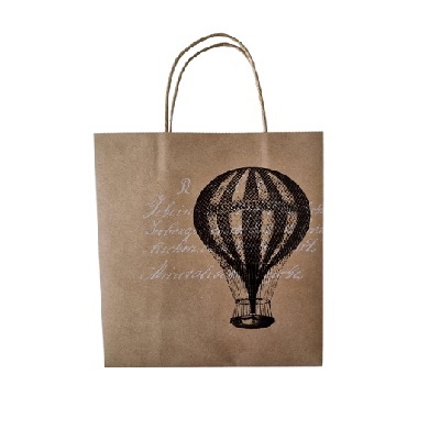 BOLSA DE REGALO CAFE CON DISEÑO 21 X 11 X 27 CM