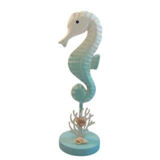 ADORNO CABALLITO DE MAR DE MADERA 21 X 7 CM