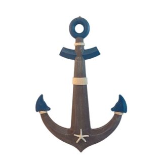 ADORNO DECORATIVO ANCLA DE MADERA 60 X 40 CM