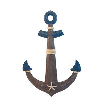 ADORNO DECORATIVO ANCLA DE MADERA 60 X 40 CM