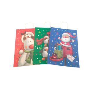 BOLSA DE REGALO NAVIDEÑA PAPEL KRAFT 42 X 32 CM
