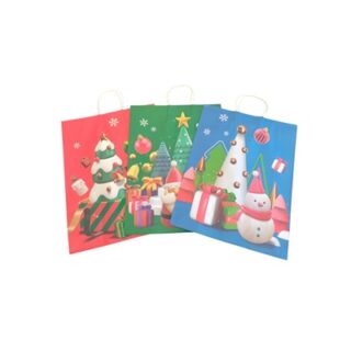 BOLSA DE REGALO NAVIDEÑA PAPEL KRAFT 42.5 X 30 CM