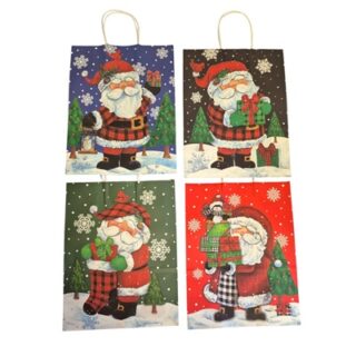 BOLSA DE REGALO NAVIDEÑA PAPEL KRAFT 25 X 18 CM