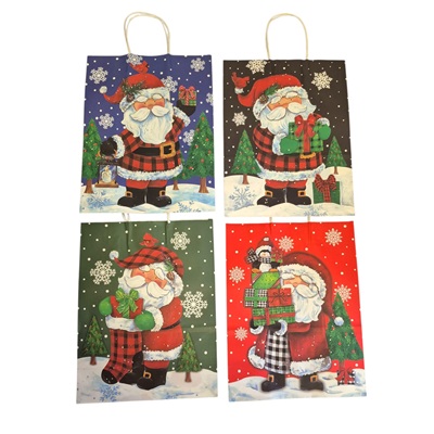 BOLSA DE REGALO NAVIDEÑA PAPEL KRAFT 25 X 18 CM