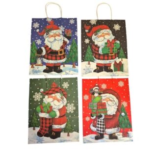 BOLSA DE REGALO NAVIDEÑA PAPEL KRAFT 25 X 33 CM