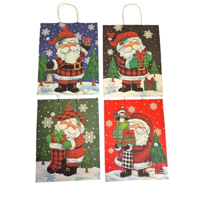 BOLSA DE REGALO NAVIDEÑA PAPEL KRAFT 25 X 33 CM