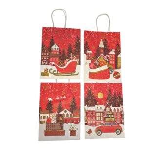 BOLSA DE REGALO NAVIDEÑA PAPEL KRAFT 25 X 18 CM