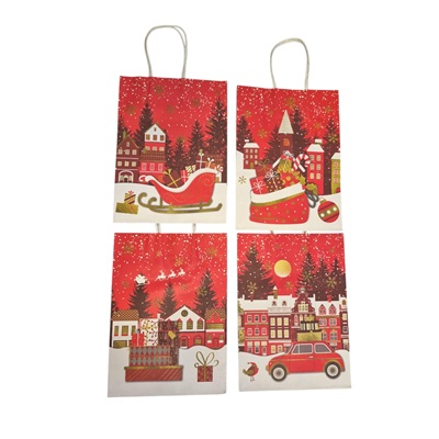 BOLSA DE REGALO NAVIDEÑA PAPEL KRAFT 25 X 18 CM