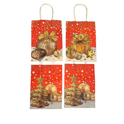 BOLSA DE REGALO NAVIDEÑA PAPEL KRAFT 25 X 19 CM