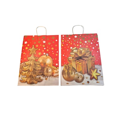 BOLSA DE REGALO NAVIDEÑA PAPEL KRAFT 41.5 X 32 CM