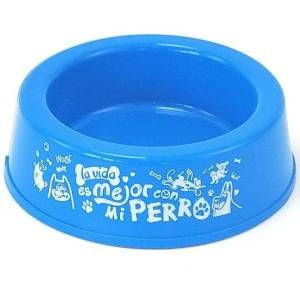 Plato para perro azul