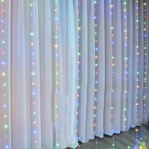 Luces LED de cortina USB 3x2 mts de colores