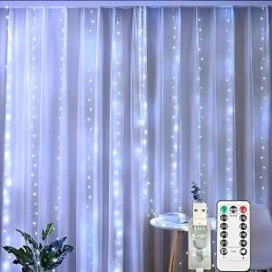 Luces LED de cortina USB 3x2 mts blancas