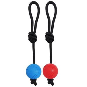 Juguete de pelota texturizada con lazo