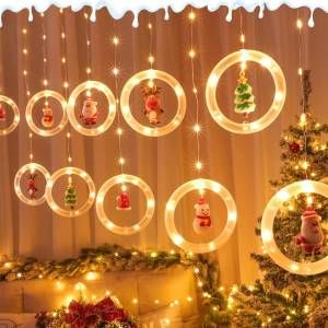 Luces LED de cascadas con figuras amarillas