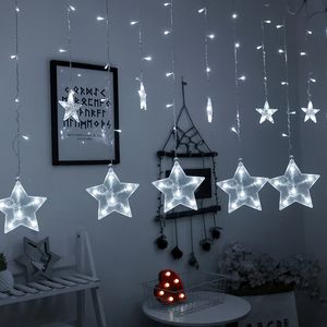 Luces LED tipo cascada con estrellas blancas