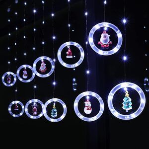 Luces LED de cascadas con figuras blancas