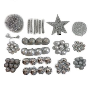 SET DE ADORNOS NAVIDEÑOS PLATIADO