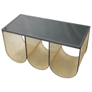 MESA NEGRA DE METAL ALTO 44 X LARGO 85X ANCHO 38 CM