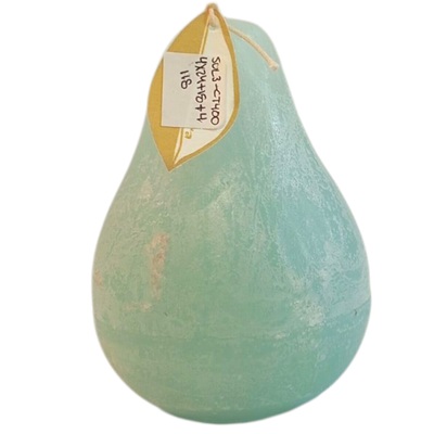 VELA EN FORMA DE PERA COLOR CELESTE 11 CM