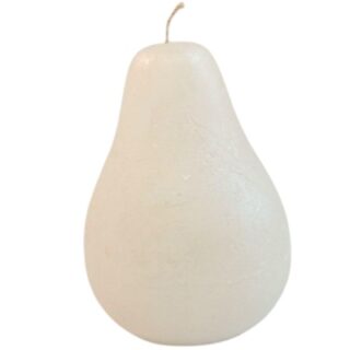VELA EN FORMA DE PERA COLOR BLANCA 11 CM