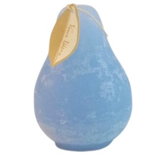 VELA EN FORMA DE PERA COLOR CELESTE 11 CM