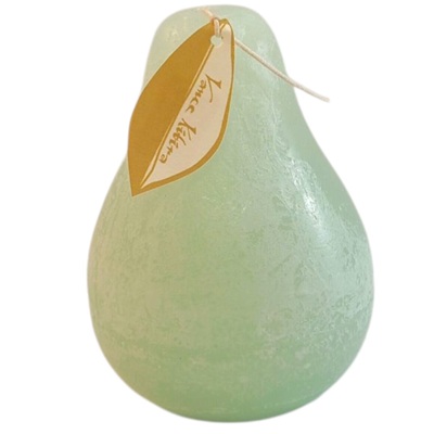 VELA EN FORMA DE PERA COLOR VERDE 11 CM