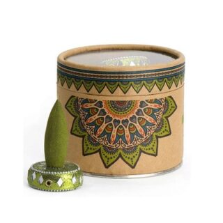 CONOS DE INCIENSO 20 PC CON QUEMADOR AROMA DE TE VERDE