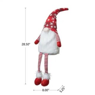 PELUCHE NAVIDEÑO COLOR ROJO Y GRIS 46 CM
