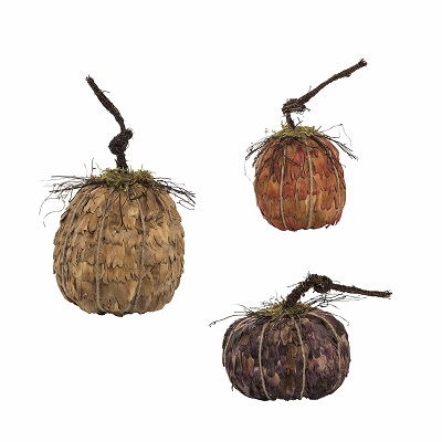 SET DE CALABAZAS DECORATIVAS 3 PC