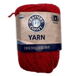 BOLA DE HILO PARA TEJER MEDIUM COLOR ROJO 2.5 OZ