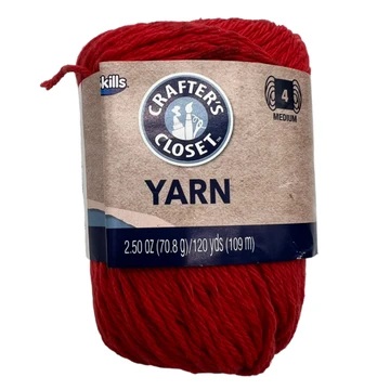 BOLA DE HILO PARA TEJER MEDIUM COLOR ROJO 2.5 OZ