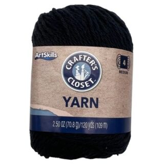 BOLA DE HILO PARA TEJER MEDIUM COLOR NEGRO 2.5 OZ