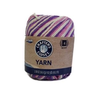 BOLA DE HILO PARA TEJER MEDIUM PURPURA ROSA Y BLANCO 2.5 OZ