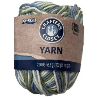 BOLA DE HILO PARA TEJER MEDIUM AZUL VERDE Y BLANCO 2.5 OZ