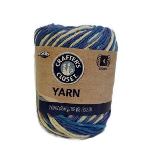 BOLA DE HILO PARA TEJER MEDIUM COLOR AZUL Y BLANCO 2.5 OZ