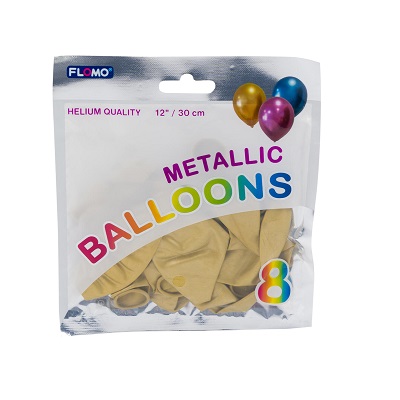 GLOBOS ORO METALICO 8 PC