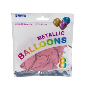 GLOBOS ROJO METALICO 8 PC