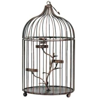 CANDELERO EN FORMA DE JAULA 36x21 CM