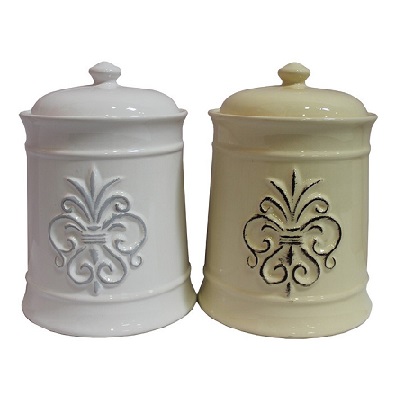 TARRO DE CERAMICA CON TAPA 17 X 17 X 23 CM