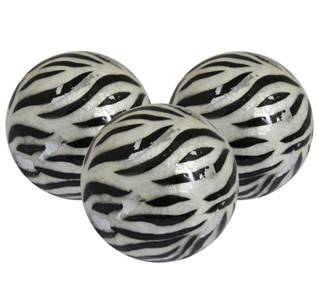 BOLAS DECORATIVAS NEGRO CEBRA 3 PC 4 PLG