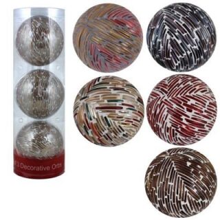 BOLAS DECORATIVAS MOSAICO EN CILINDRO 3 PC SURTIDO