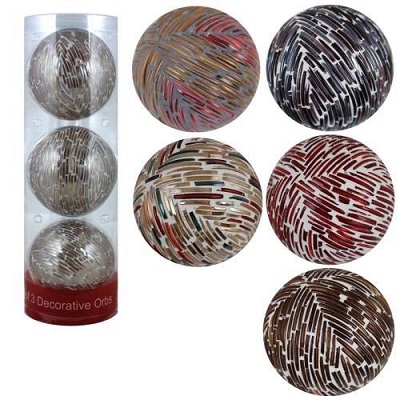 BOLAS DECORATIVAS MOSAICO EN CILINDRO 3 PC SURTIDO