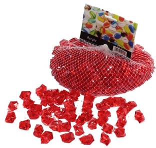 PIEDRAS DECORATIVAS ACRILICAS 600 GM ROJOS